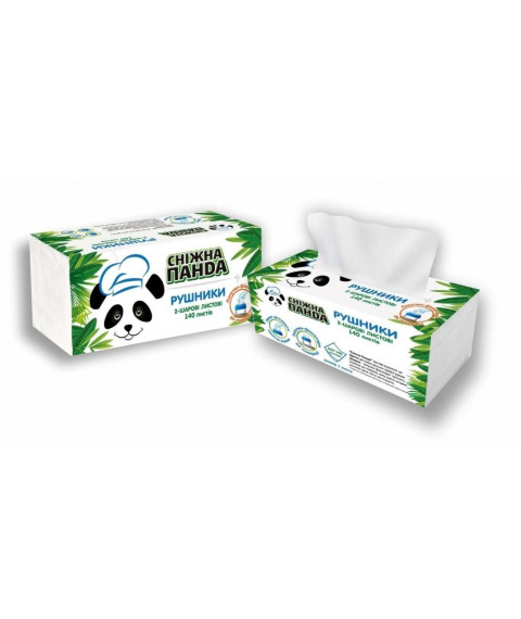 Prosoape de hîrtie 2 str.230x190 mm, 140 buc, albe PANDA